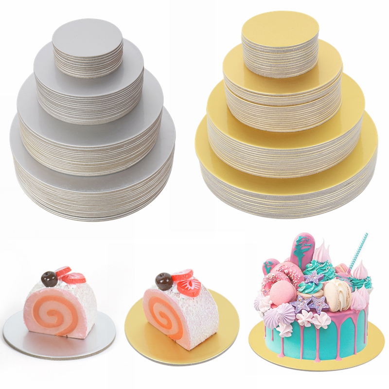 Piping Bag Disposable - 10/16/22/26cm Golden Silvery Round Cake Boards