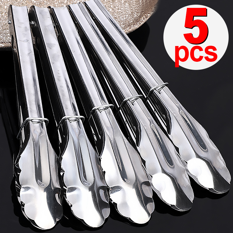 Kitchen Baking Ware - 5/1PC Stainless Steel BBQ Tongs -