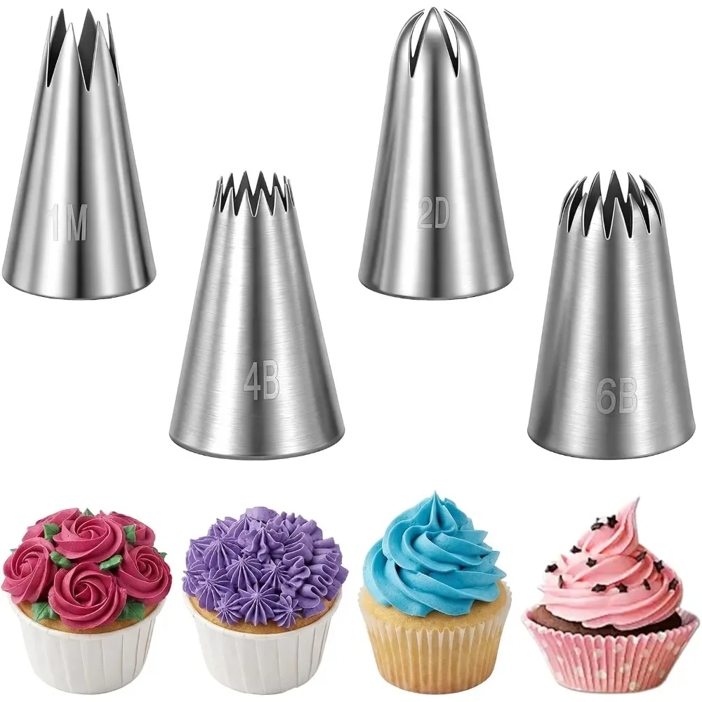 Decorating Tip Set - Large Piping Tips Set, 4PCS Stainless
