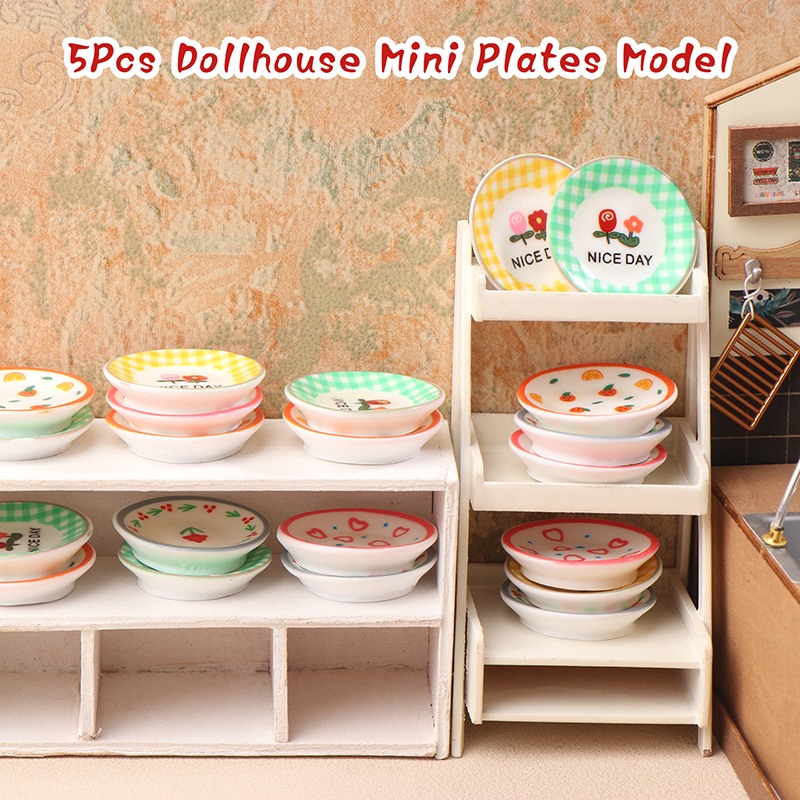 5Pcs 1/12 Dollhouse Mini Plate - огляд і ціна Miniature Baking Kitchen