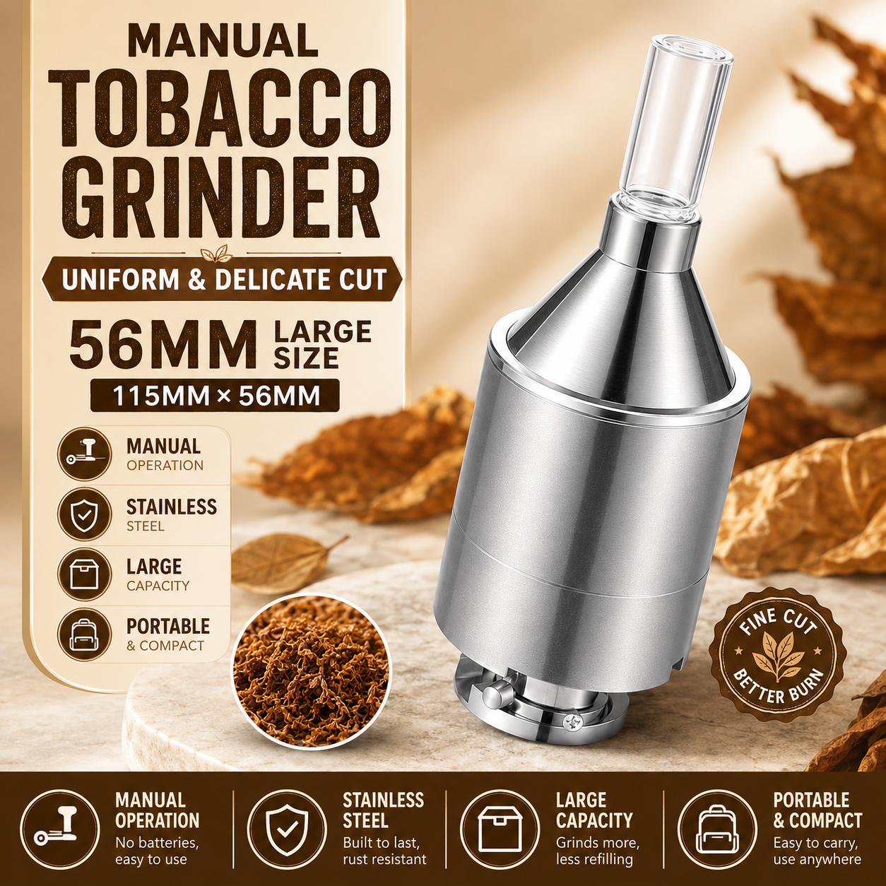 56mm Large Hand Metal Powder G - огляд і ціна Kitchen Baking Storage Containers