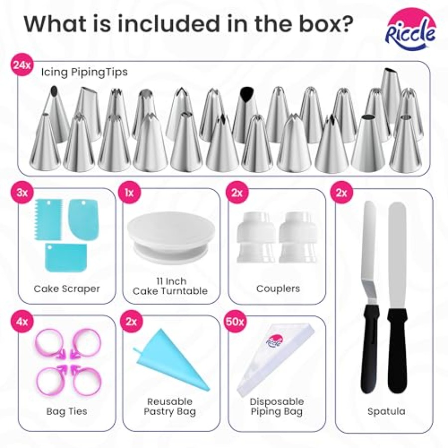88 pcs Cake Decorating Kit wit - огляд і ціна Piping Bag Disposable