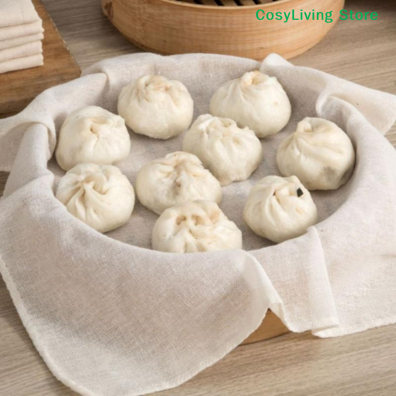 3Pcs Pure Round Cotton Steamer - огляд і ціна Kitchen Baking Drawer