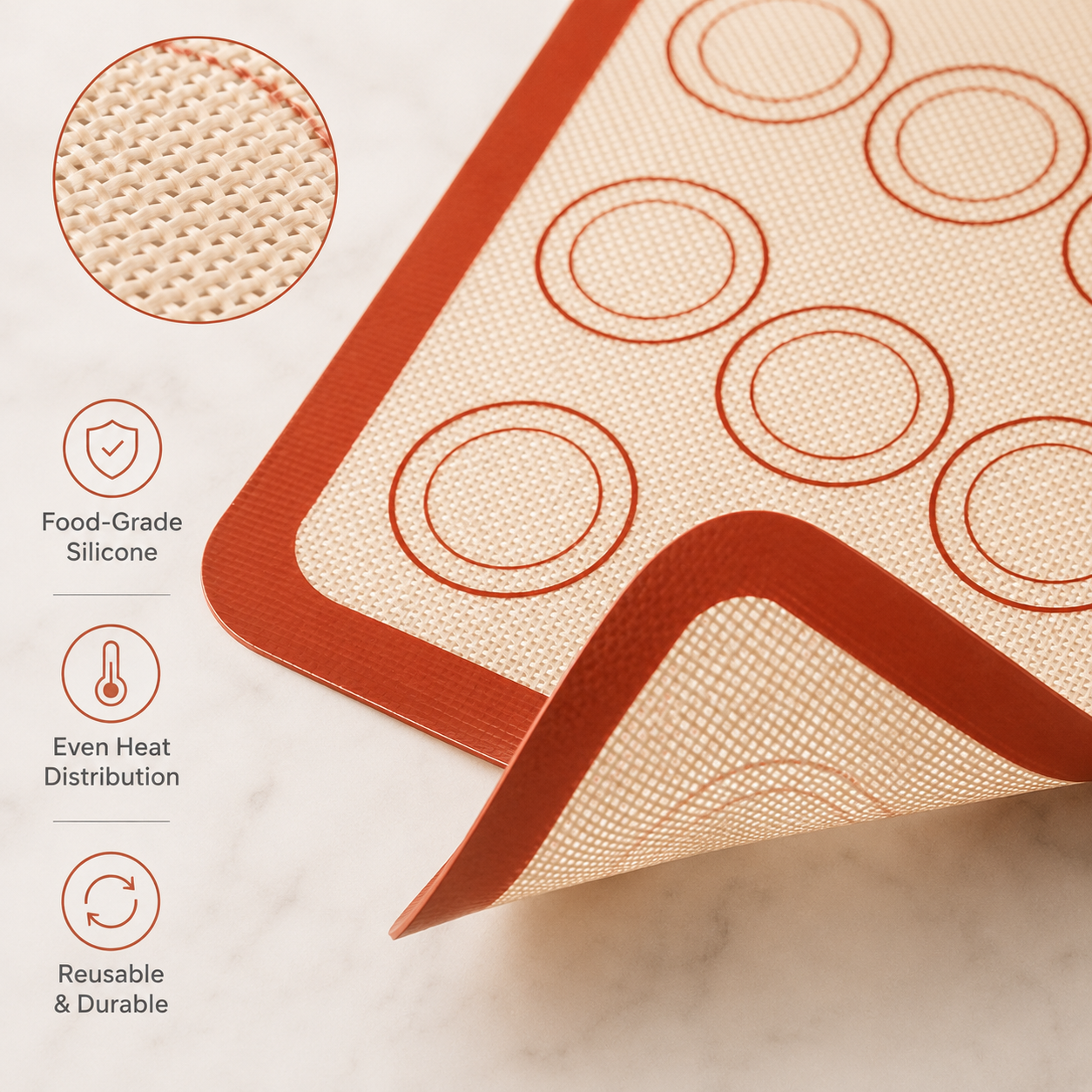 Non Stick Silicone Baking Mat  - огляд і ціна Kitchen Roll Baking